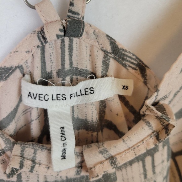 Avec Les Filles Womens Spaghetti Strap Shorts Romper Size XS Pink Gray - Picture 2 of 9